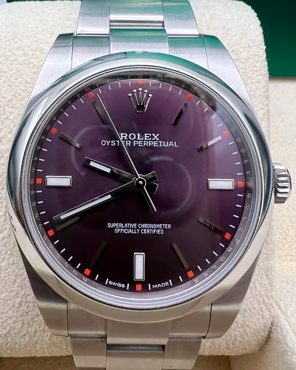 2018 Rolex Oyster Perpetual 39MM Grape Dial Oyster Bracelet (114300)