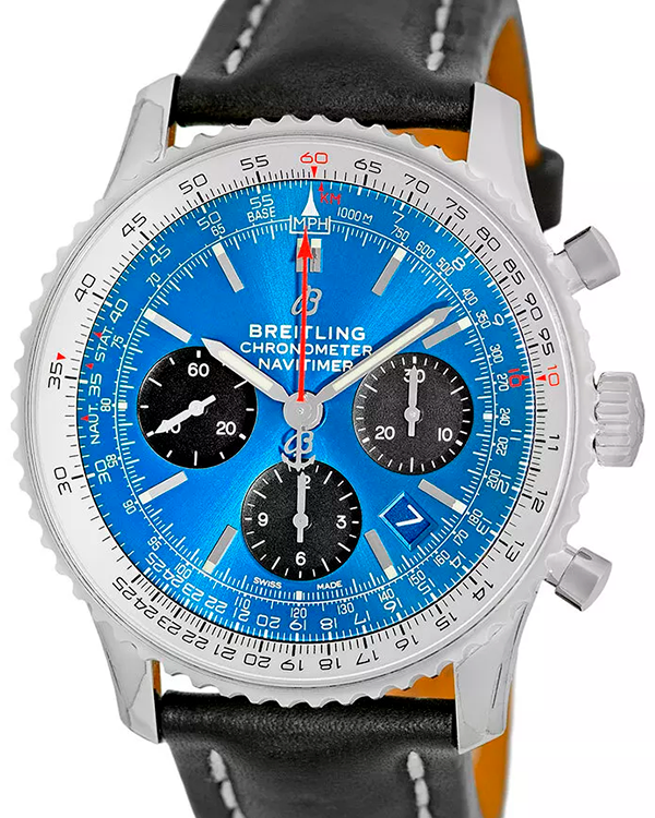 Breitling Navitimer 43MM Blue Dial Leather Strap (AB0121211C1P1)