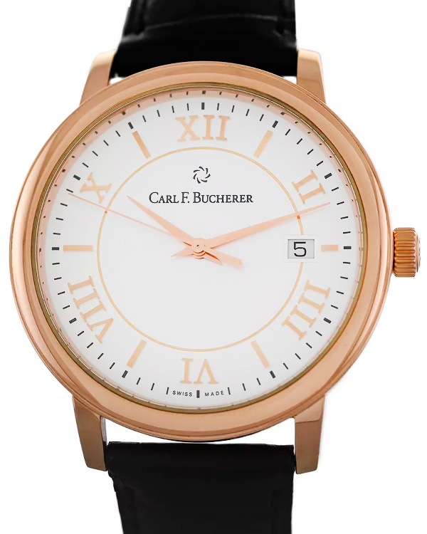 Carl F. Bucherer Adamavi 39.5MM Silver Dial Leather Strap (10311.03)