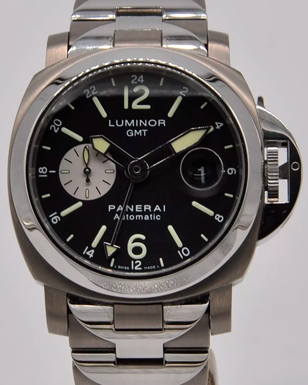 Panerai Luminor GMT 44MM Black Dial Titanium Bracelet (PAM00161)