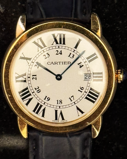 Cartier Ronde De Cartier 36MM Quartz White Dial Leather Strap (W6700455)