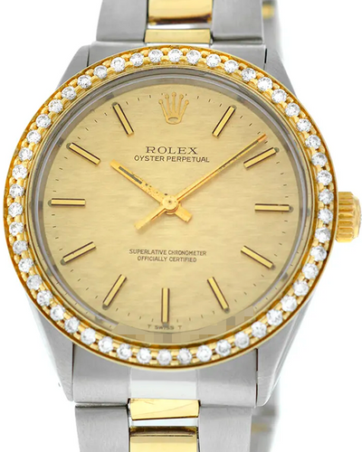 Rolex Oyster Perpetual 34MM Champagne Dial Two-Tone Bracelet (1002)