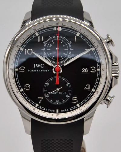 IWC Schaffhausen Portuguese Yacht Club Chronograph 45MM Black Dial Rubber Strap (IW390204)