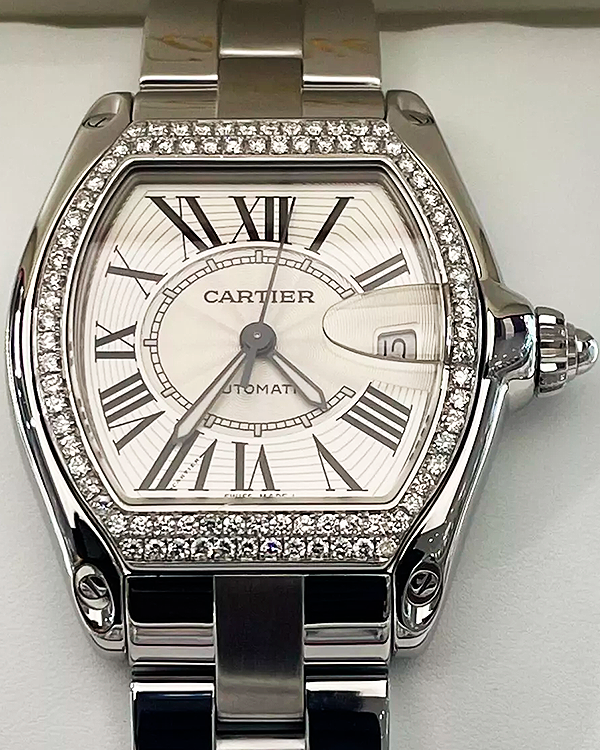 Cartier Roadster De Cartier 43x38MM Silver Dial Steel Bracelet (W62025V3)