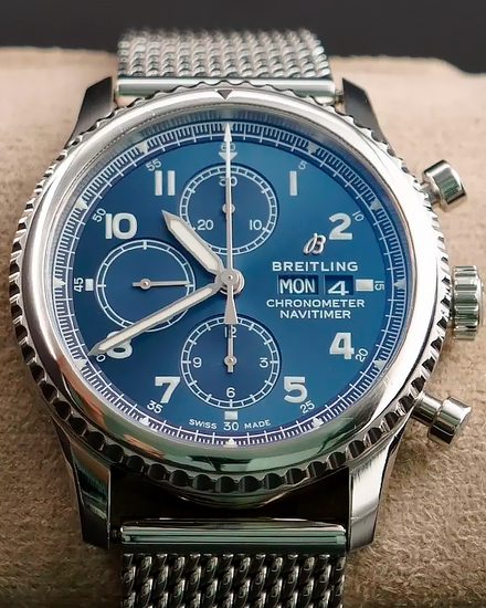 Breitling Navitimer Aviator 8 43MM Blue Dial Steel Bracelet (A13314)