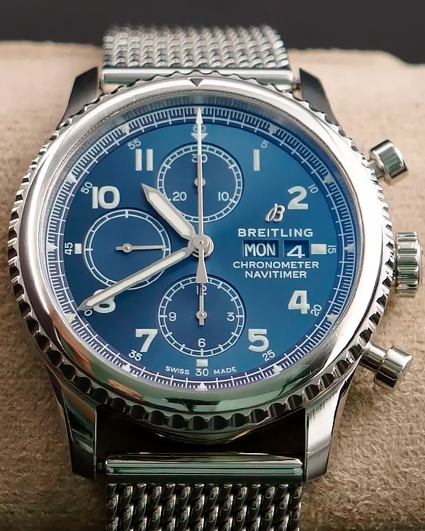 Breitling Navitimer Aviator 8 43MM Blue Dial Steel Bracelet (A13314)