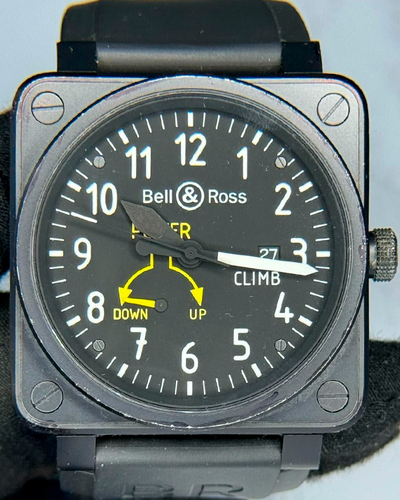 Bell & Ross BR 01-97 Climb Limited Edition 46MM Black Dial Rubber Strap (BR01-97-CLIMB)