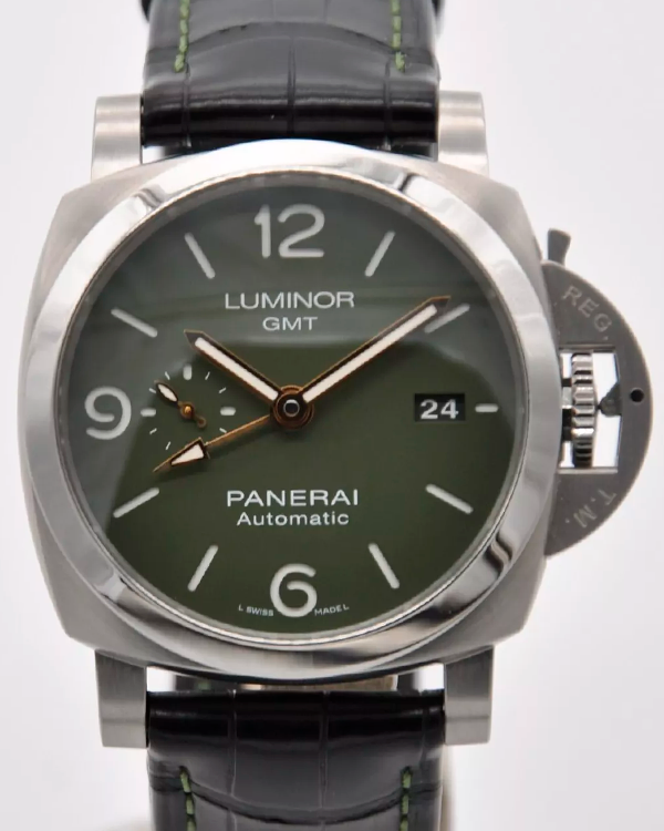 Panerai Luminor GMT "Mahendra Singh Dhoni" L.E. 44MM Green Dial Leather Strap (PAM01056)