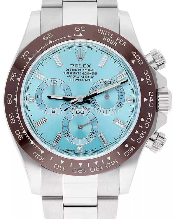 2021 Rolex Cosmograph Daytona 40MM Ice Blue Diamond Dial Platinum Oyster Bracelet (116506)