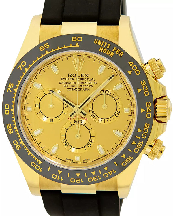 2022 Rolex Cosmograph Daytona 40MM Champagne Dial Oysterflex Strap (116518)