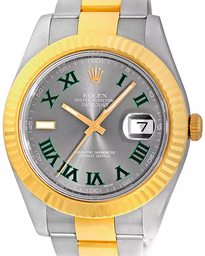 Rolex Datejust II "Wimbledon" 41MM Slate Dial Two-Tone Oyster Bracelet (116333)