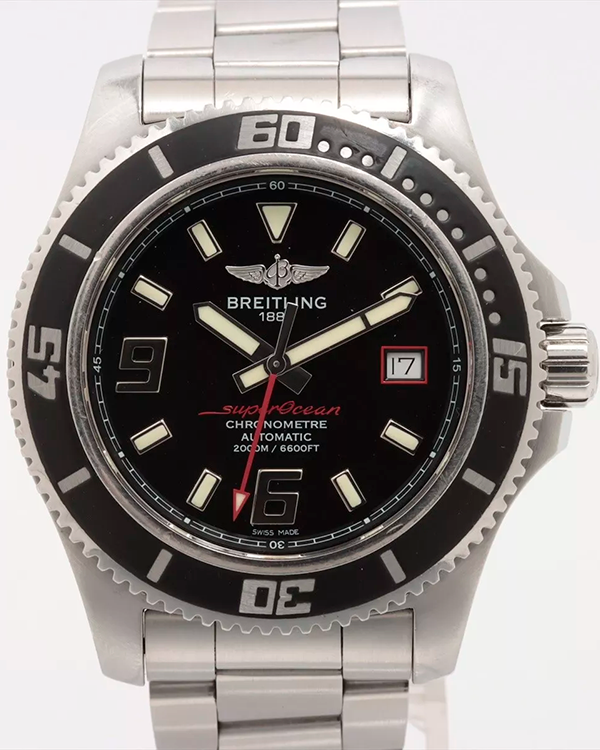 Breitling Superocean 44MM Black Dial Steel Bracelet (A17391)