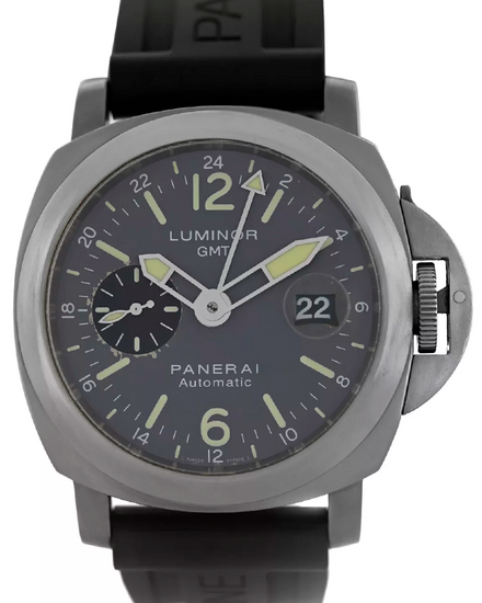 Panerai Luminor GMT 44MM Gray Dial Rubber Strap (PAM00089)