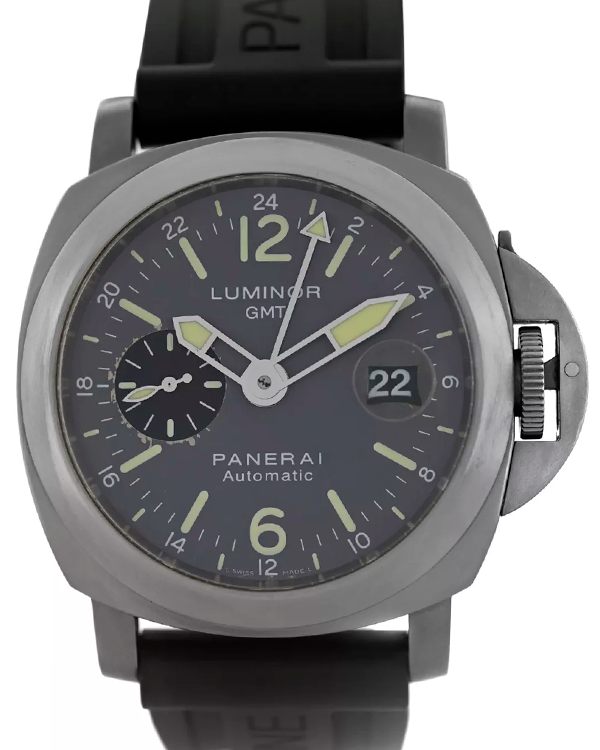 Panerai Luminor GMT 44MM Gray Dial Rubber Strap (PAM00089)