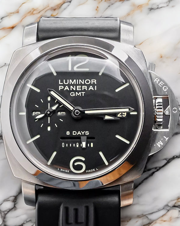 2016 Panerai Luminor 1950 8 Days 44MM Black Dial Rubber Strap (PAM00233)