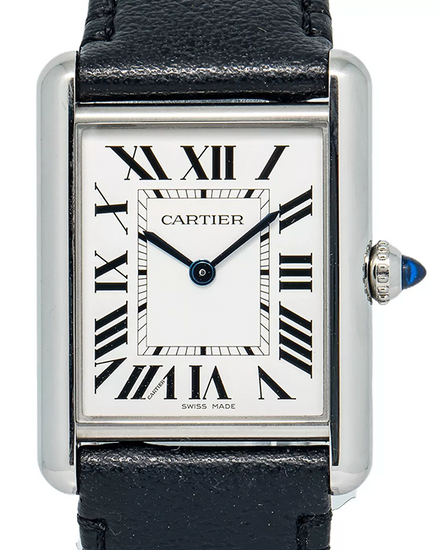 Cartier Tank 25x33MM Quartz Silver Dial Leather Strap (WSTA0059)