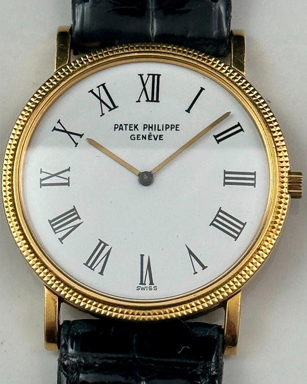 Patek Philippe Calatrava 32MM White Dial Aftermarket Leather Strap (3520D)