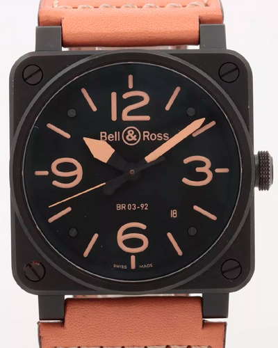 2011 Bell & Ross BR 03 42MM Black Dial Leather Strap (03-92-S HERITAGE)