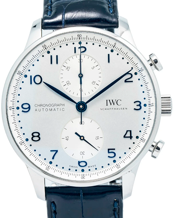 IWC Schaffhausen Portugieser Chronograph 41MM White Dial Leather Strap (IW371605)