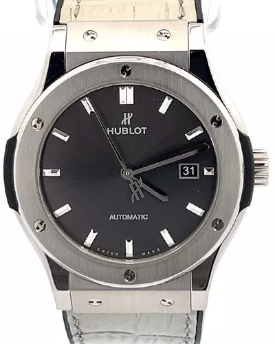 Hublot Classic Fusion Racing 42MM Grey Dial Leather Strap (542.NX.7071.LR)