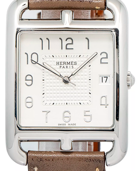 Hermès Cape Cod 33x46MM Quartz Silver Dial Leather Strap (CC1.810)