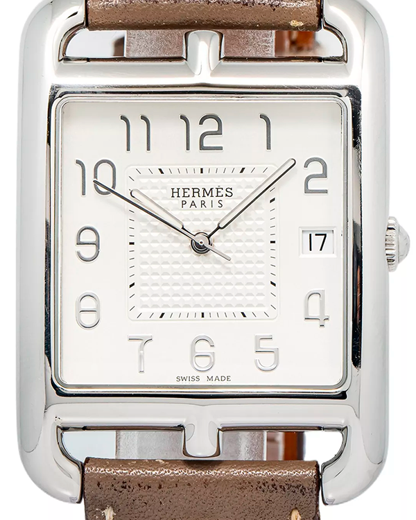 Hermès Cape Cod 33x46MM Quartz Silver Dial Leather Strap (CC1.810)