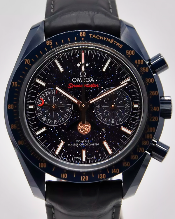 2022 Omega Speedmaster Moonphase "Blue Side Of The Moon" 44.25MM Aventurine Dial Leather Strap (304.93.44.52.03.002)