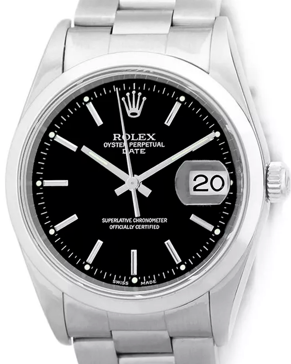 Rolex Oyster Perpetual 34MM Black Dial Oyster Bracelet (15200)