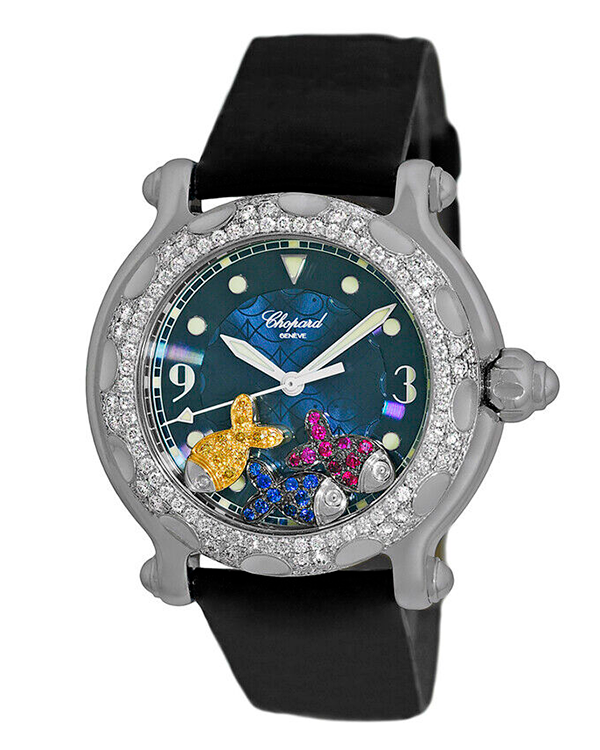 Chopard Happy Sport Happy Fish 39MM Quartz Blue Dial Rubber Strap (28 ...