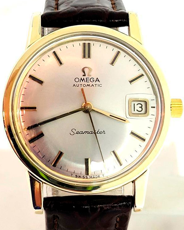 Omega Seamaster Vintage 34.3MM Off-White Dial Leather Strap (166.003)