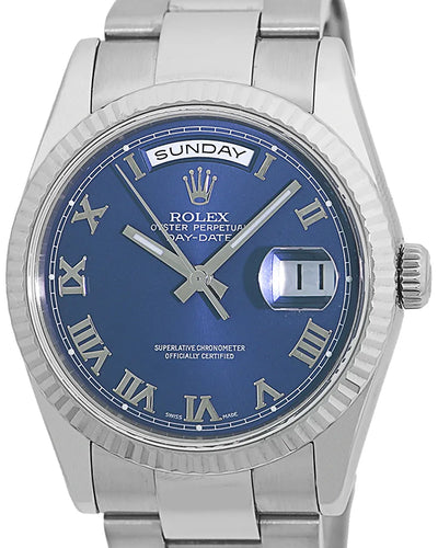 2000 (P Serial) Rolex Day-Date 36MM Blue Dial Oyster Bracelet (118209)