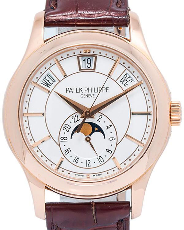 Patek Philippe Annual Calendar 40MM White Dial Leather Strap (5205R-001)