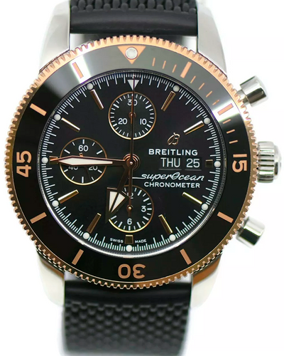 2020 Breitling Superocean Heritage Chronograph 44MM Black Dial Rubber Strap (U13313)