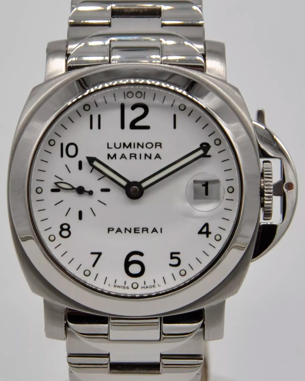 Panerai Luminor Marina 40MM White Dial Steel Bracelet (PAM00051)