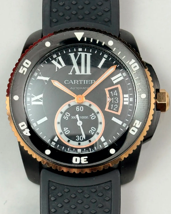 Cartier Calibre de Cartier Diver 42MM Black Dial Rubber Strap (W2CA0004)