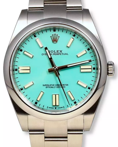 2020 Rolex Oyster Perpetual 41MM Atermarket Turquoise Dial Oyster Bracelet  (124300)