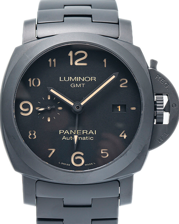 Panerai Luminor 1950 3 Days Tuttonero GMT 44MM Black Dial Ceramic Bracelet (PAM01438)