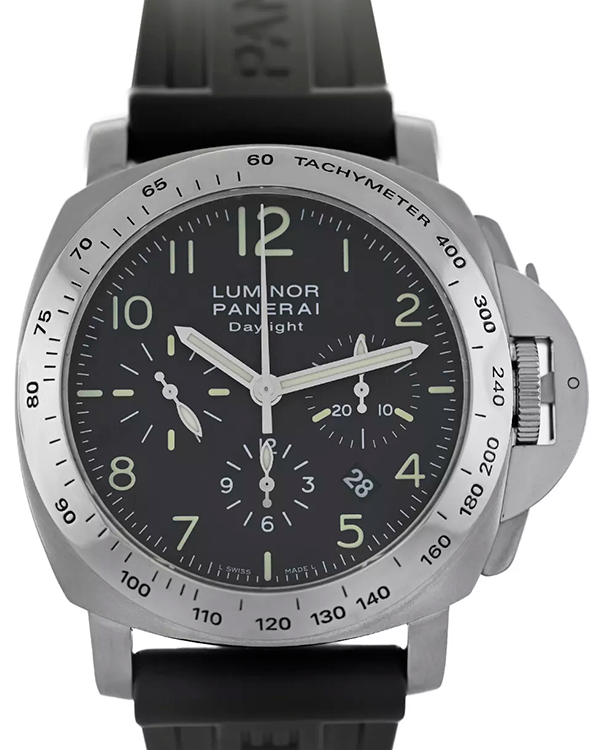 Panerai Luminor Daylight Chronograph 44MM Black Dial Rubber Strap (PAM00196)