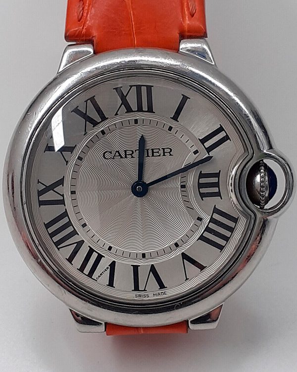 Cartier Ballon Bleu De Cartier 36MM Quartz Silver Dial Leather Strap (3005)