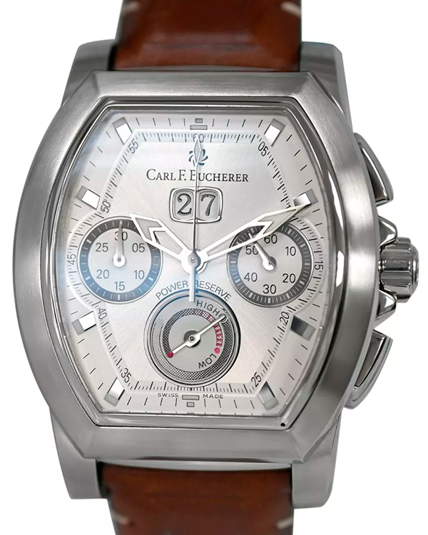 Carl F. Bucherer Patravi T-Graph 39MM Silver Dial Leather Strap (00.10615.08.13.01)