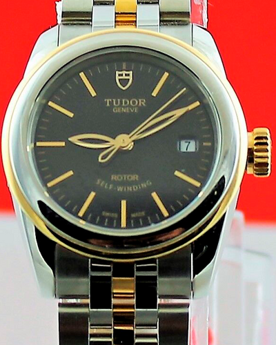 Tudor Glamour Date 26MM Black Dial Two-Tone Steel Bracelet (51003)