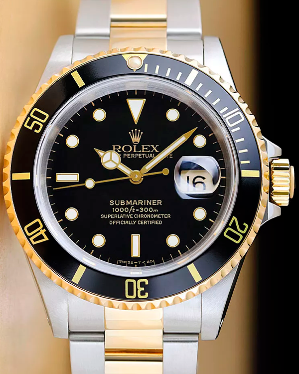 1991 (X Serial) Rolex Submariner Date 40MM Black Dial Two-Tone Bracelet (16613)