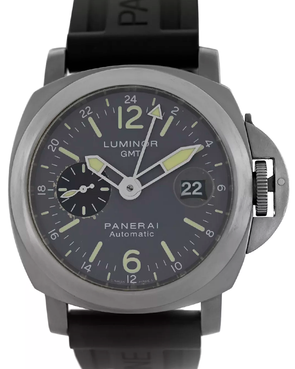 Panerai Luminor GMT 44MM Black Dial Rubber Strap (PAM00089)