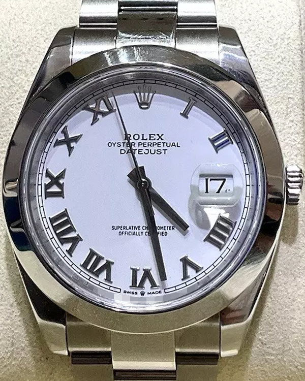 Rolex Datejust 41MM White Dial Oyster Bracelet (126300)