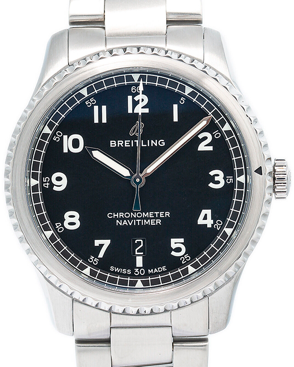 Breitling Navitimer 41MM Black Dial Steel Bracelet (A17314)