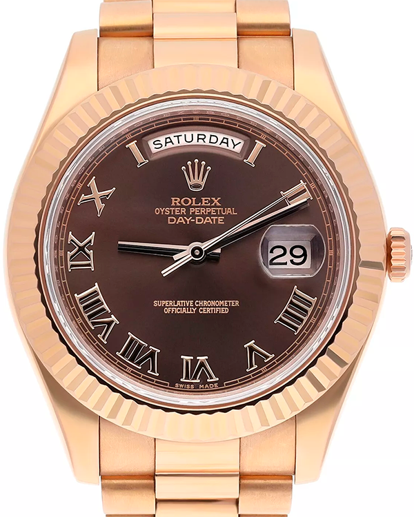 Rolex Day-Date II 41MM Chocolate Dial Everose Gold President Bracelet (218235)