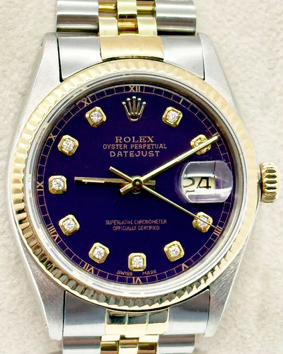 Rolex Datejust 36MM Aftermarket Purple Dial Two Tone Jubilee Bracelet (16013)