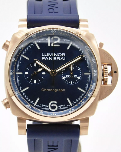 2024 Panerai Luminor Chronograph GoldTech Blu Notte 44MM Blue Dial Rubber Strap (PAM01111)