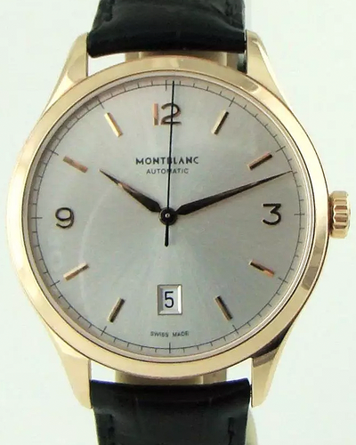 2024 Montblanc Heritage Chronométrie 40MM Silver Dial Leather Strap (114869)