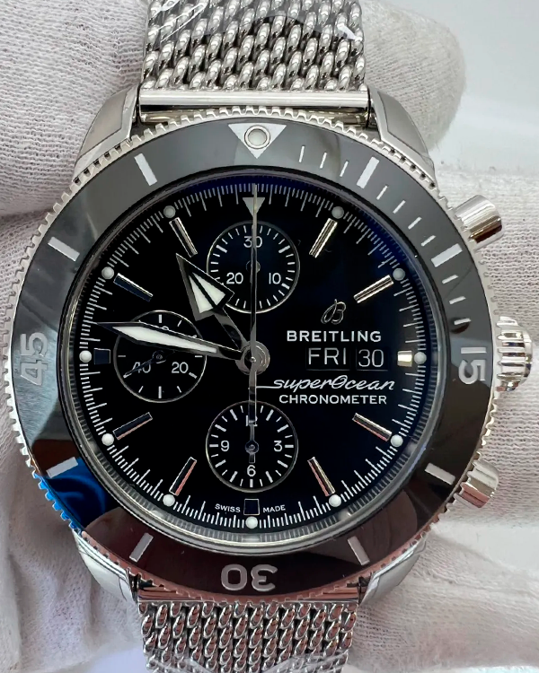 Breitling Superocean Heritage II Chronograph 44MM Black Dial Steel Bracelet (A13313121B1A1)